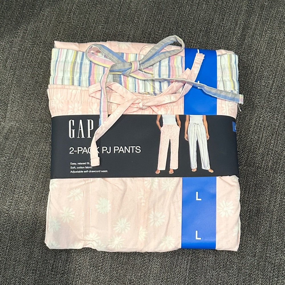 GAP Pink and Multicolor Striped Pajama Pants Set